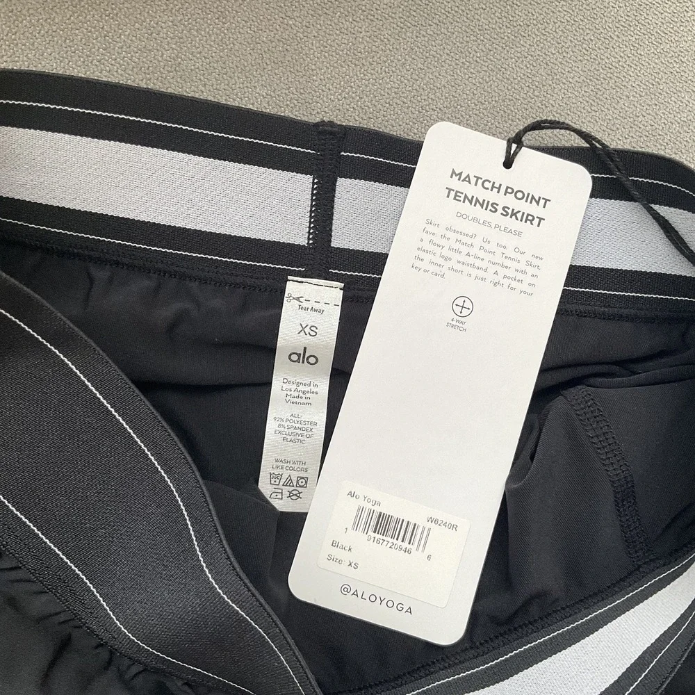 Alo Yoga Match Point Tennis Skirt Black XS